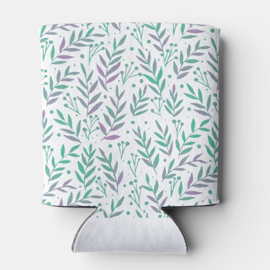 Rafraîchisseur Pour Canette Pastel aquarelle branches pourpre et vert (Dos)