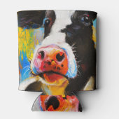 Rafraîchisseur Pour Canette Pastel Cow Portrait Peinture moderne (Dos)