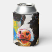 Rafraîchisseur Pour Canette Pastel Cow Portrait Peinture moderne (Can Dos)