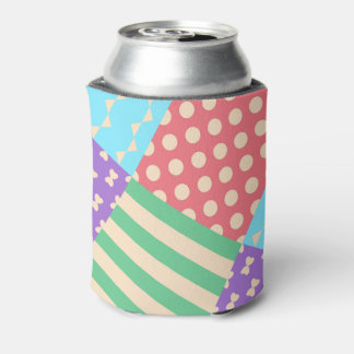 Rafraîchisseur Pour Canette Pastel Damier Rayure Arc-en-ciel Géométrique