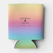 Rafraîchisseur Pour Canette Pastel Ombre Arc-en-ciel Couleurs Mariage Faveur C (Devant)