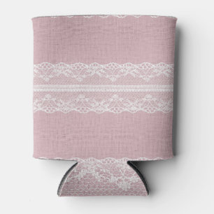 Rafraîchisseur Pour Canette Pastel rose blanc dentelle texture