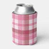 Rafraîchisseur Pour Canette Pastel rose plaid : grille carré transparente (Can devant)