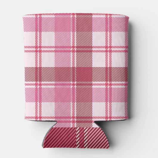 Rafraîchisseur Pour Canette Pastel rose plaid : grille carré transparente (Dos)