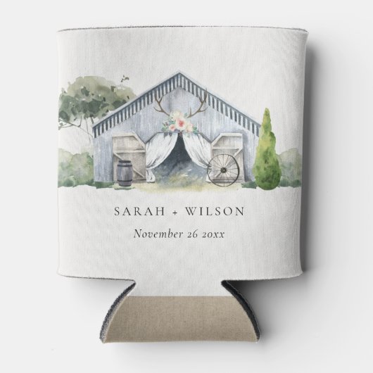 Rafraîchisseur Pour Canette Pastel Rustic Dusky Barnyard Farm Mariage à thème (Devant)