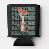 Rafraîchisseur Pour Canette pastèque, fleurs et texte Palestine Répéter (Dos)