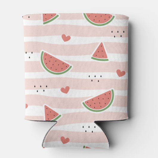 Rafraîchisseur Pour Canette Pastèques rouges, Coeurs, Grandes Pâtes, Motif d'é (Dos)