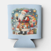 Rafraîchisseur Pour Canette Patchwork à carreaux Père Noël avec étoiles de Noë (Dos)