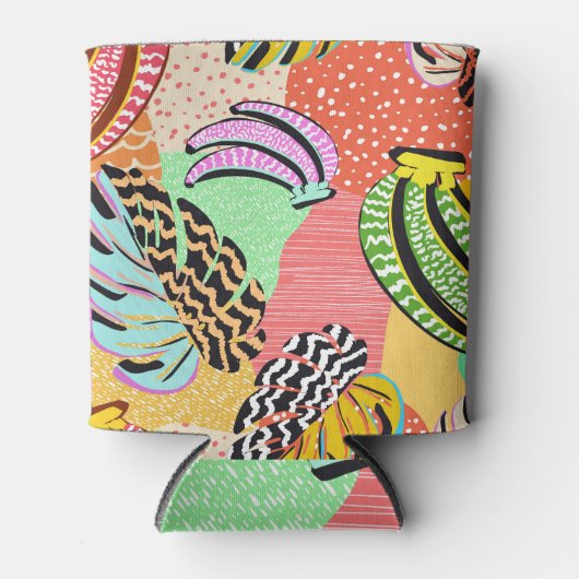 Rafraîchisseur Pour Canette Patchwork à main tropicale (Devant)