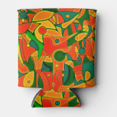 Rafraîchisseur Pour Canette Patchwork Abstrait Red Fragmenté (Devant)