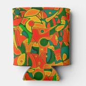 Rafraîchisseur Pour Canette Patchwork Abstrait Red Fragmenté (Dos)