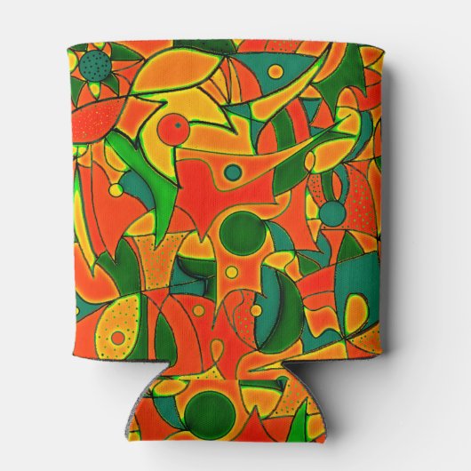 Rafraîchisseur Pour Canette Patchwork Abstrait Red Fragmenté (Dos)