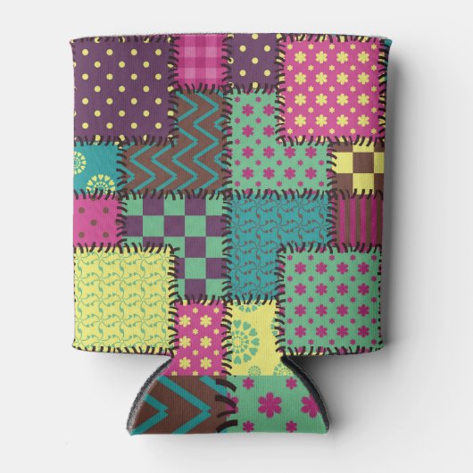 Rafraîchisseur Pour Canette Patchwork : Arrière - plan Motif divers (Devant)