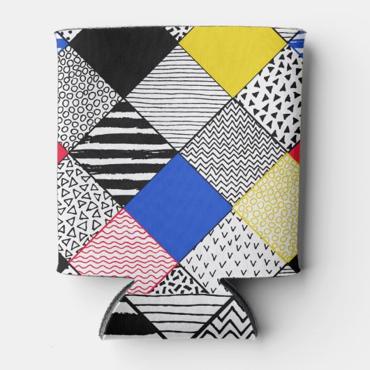 Rafraîchisseur Pour Canette Patchwork arrière - plan : oiseaux, pois. (Devant)