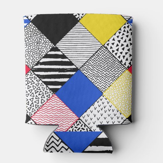 Rafraîchisseur Pour Canette Patchwork arrière - plan : oiseaux, pois. (Dos)