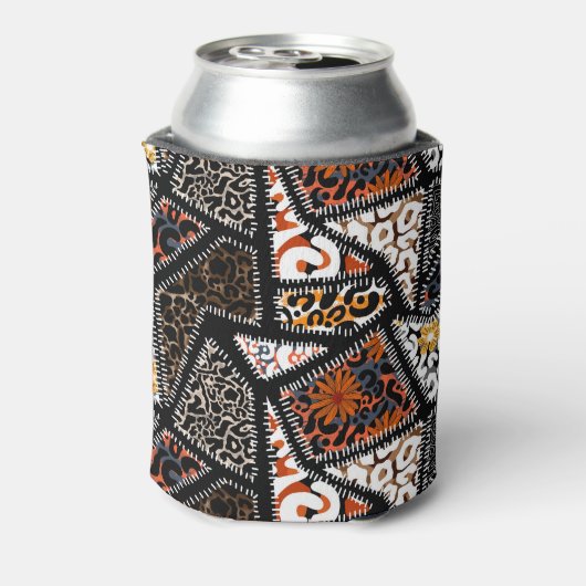 Rafraîchisseur Pour Canette Patchwork Leopard Zebra Design Motif (Can Dos)