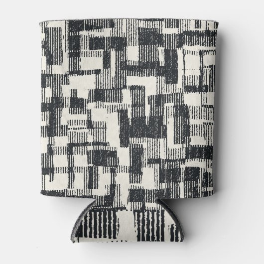 Rafraîchisseur Pour Canette Patchwork monochrome : Graphic brossé transparent. (Devant)