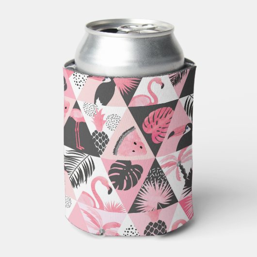 Rafraîchisseur Pour Canette Patchwork Tropical : Flamant rose Watermelon Seaml (Can devant)