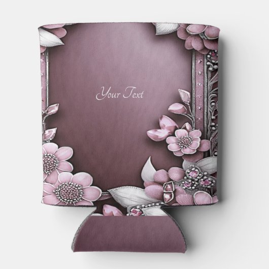 Rafraîchisseur Pour Canette Pâte de fleurs roses (Dos)