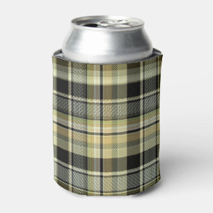 Rafraîchisseur Pour Canette Pâte de tartan jaune-brun.