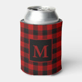 Rafraîchisseur Pour Canette Pâte Monogramme de Buffalo Plaid (Can devant)