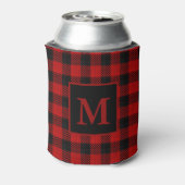 Rafraîchisseur Pour Canette Pâte Monogramme de Buffalo Plaid (Can Dos)