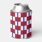 Rafraîchisseur Pour Canette Patriotic Checkerboard Stripe Beverage Cooler (Can devant)