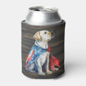 Rafraîchisseur Pour Canette Patriotique Labrador Retriever Dog Rustic 4 juille (Can devant)