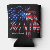 Rafraîchisseur Pour Canette Patriotique USA Drapeau Feu d'artifice Rouge Bleu (Dos)