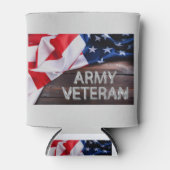 Rafraîchisseur Pour Canette Patriotique "vétéran de l'armée" (Devant)