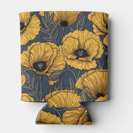 Rafraîchisseur Pour Canette Pavot jaune sur la marine (Dos)