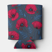 Rafraîchisseur Pour Canette Pavot rouge et coccinelle bleu foncé (Dos)