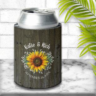 Rafraîchisseur Pour Canette Pays rustique Sunflower Wedding Favoriser