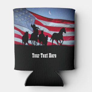 Rafraîchisseur Pour Canette Pays Western Cowboy Roping Horses