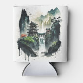 Rafraîchisseur Pour Canette Paysage antique de l'encre chinoise avec cascade (Devant)