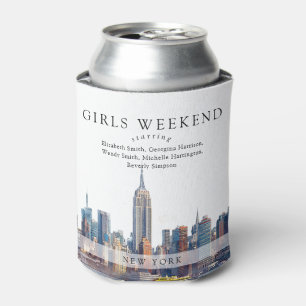 Rafraîchisseur Pour Canette Paysage de New York Aquarelle Filles Week-end
