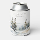 Rafraîchisseur Pour Canette Paysage des neiges d'hiver Mariage d'aquarelle (Can Dos)
