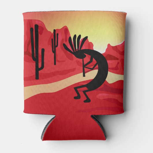 Rafraîchisseur Pour Canette Paysage du coucher de soleil Kokopelli Sud-ouest (Devant)