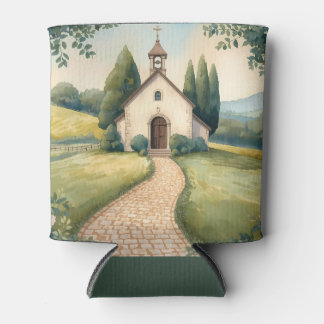 Rafraîchisseur Pour Canette Paysage Pastel du Chemin de la Chapelle Cottagecor