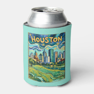 Rafraîchisseur Pour Canette Paysage urbain emblématique de Houston Coloré Van