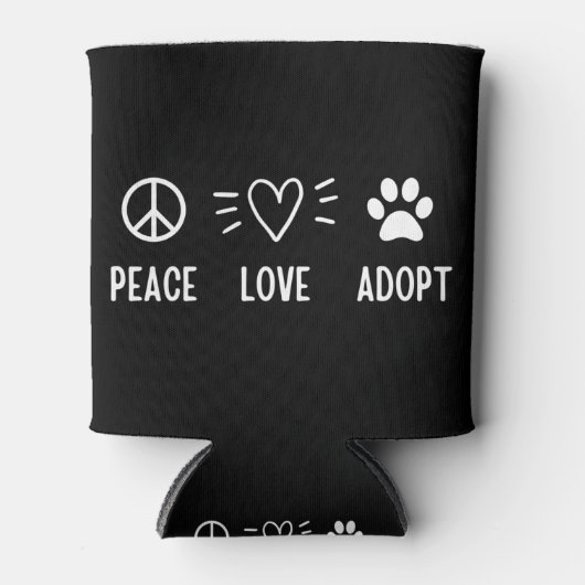 Rafraîchisseur Pour Canette Peace Love Adopter (Devant)