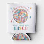 Rafraîchisseur Pour Canette Peace, Love and Disco Anniversaire Party Custom (Devant)