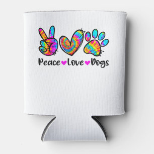 Rafraîchisseur Pour Canette Peace Love Chiens Tie Dye Chien Paw Chien Maman Mi