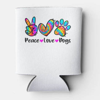 Rafraîchisseur Pour Canette Peace Love Chiens Tie Dye Chien Paw Chien Maman Mi