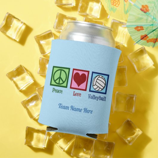 Rafraîchisseur Pour Canette Peace Love Volleyball Custom Nom de l'équipe Cute (Été in situ)