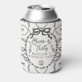 Rafraîchisseur Pour Canette Pearls Prosecco Black Coquette Bow Anniversaire Fa (Can Dos)