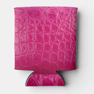 Rafraîchisseur Pour Canette Peau de crocodile rose, texture cuir