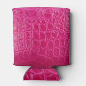 Rafraîchisseur Pour Canette Peau de crocodile rose, texture cuir (Dos)
