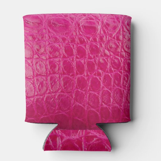 Rafraîchisseur Pour Canette Peau de crocodile rose, texture cuir (Dos)