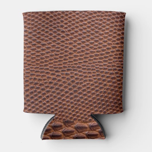 Rafraîchisseur Pour Canette Peau de crocodile : Texture en cuir Brown (Devant)